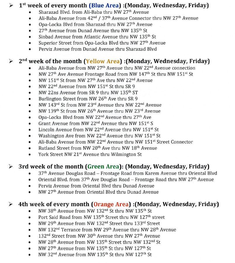 Street Sweeping Schedule